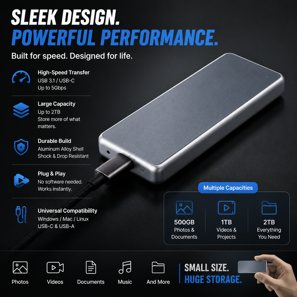 ⚡ LAST DAY 50% OFF – Portable External SSD for Photos & Videos
