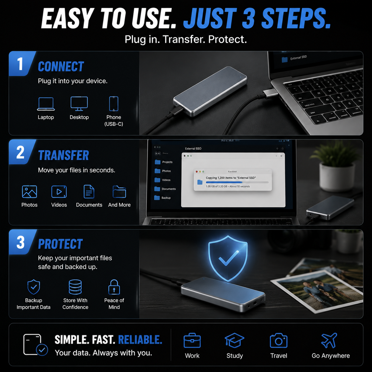 ⚡ LAST DAY 50% OFF – Portable External SSD for Photos & Videos