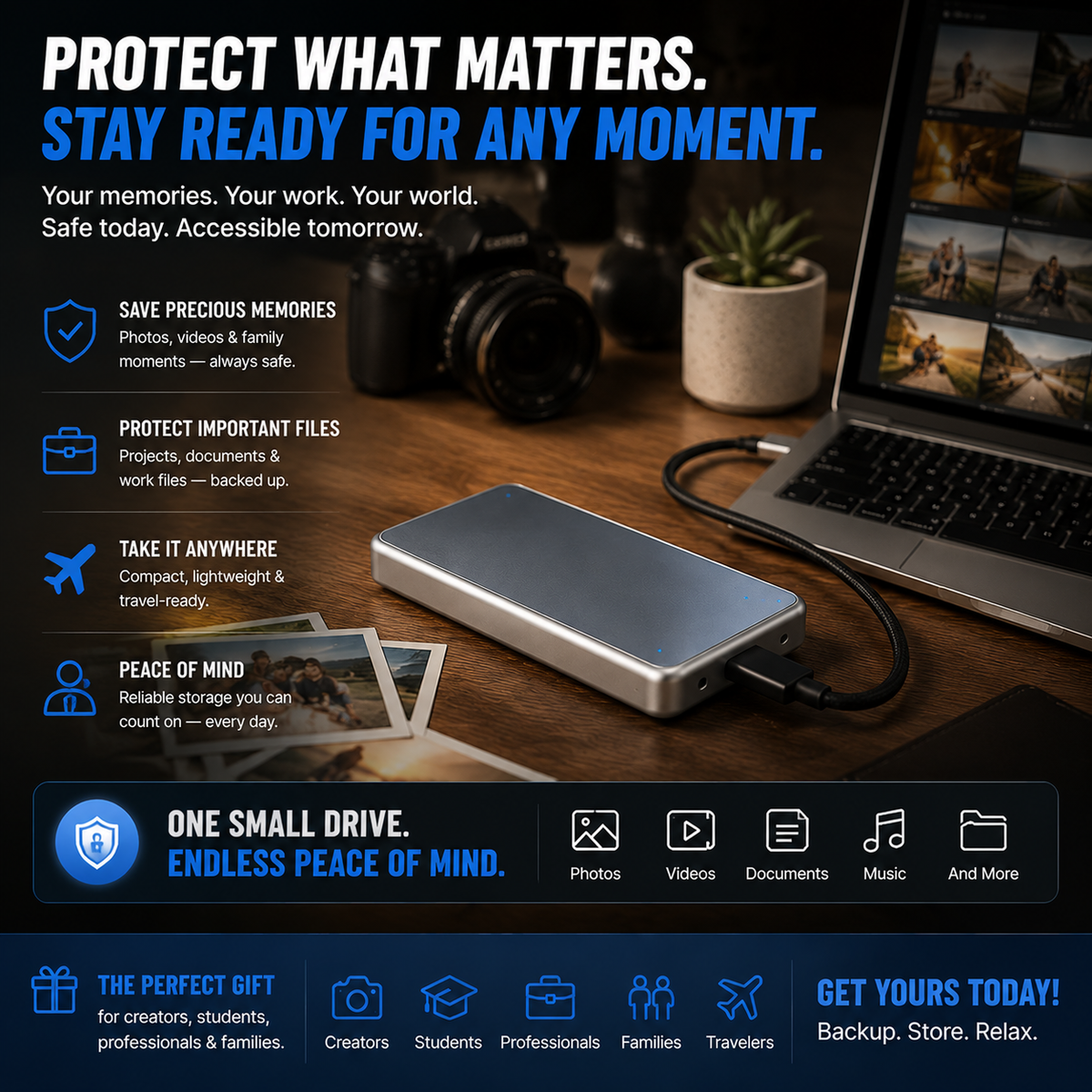 ⚡ LAST DAY 50% OFF – Portable External SSD for Photos & Videos