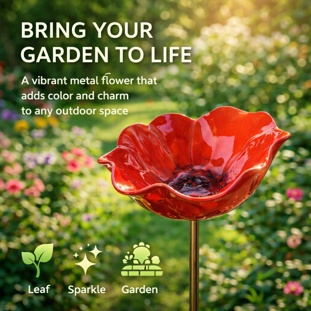 🎁 A Meaningful Garden Gift 50% Off--🎁Handmade Metal Flower Garden Stake🐦