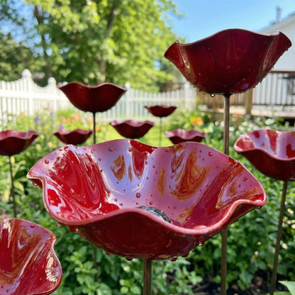 🎁 A Meaningful Garden Gift 50% Off--🎁Handmade Metal Flower Garden Stake🐦