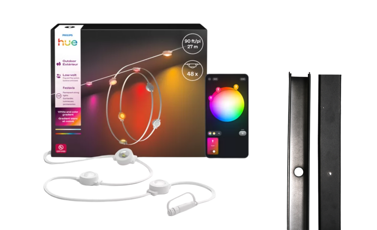 SnapTrack® For Philips Hue Permanent Outdoor Lights- Metal Channel System
