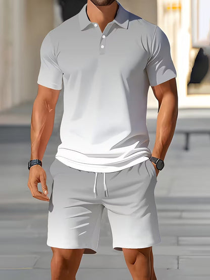 🔥Men's Casual Polo Shorts Set