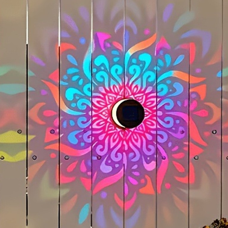 65K+ SOLD!✨Solar Mandala Wall Light | Outdoor Garden Fence Projector Lamp 🪐🌌