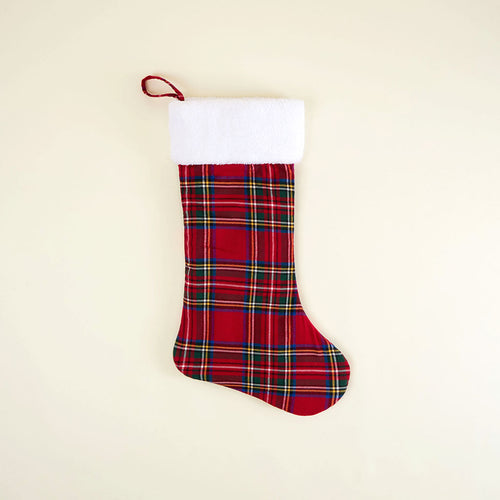 Red Tartan Plaid Flannelette Poshmas Stocking