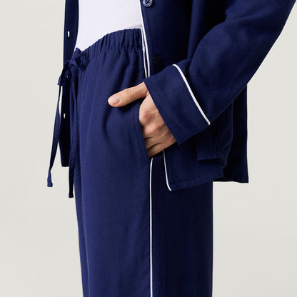 Navy Women's Flannelette Pajama Set