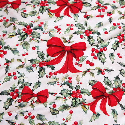Happy Holly-days Luxe Picot Edge Bow Headwrap