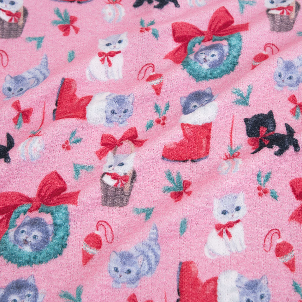 Meowy Christmas Brushed Pointelle Luxe Bow Headwrap