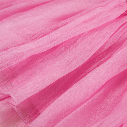 Cruisin' Pink Women's Chiffon Organza Tiered Skirt