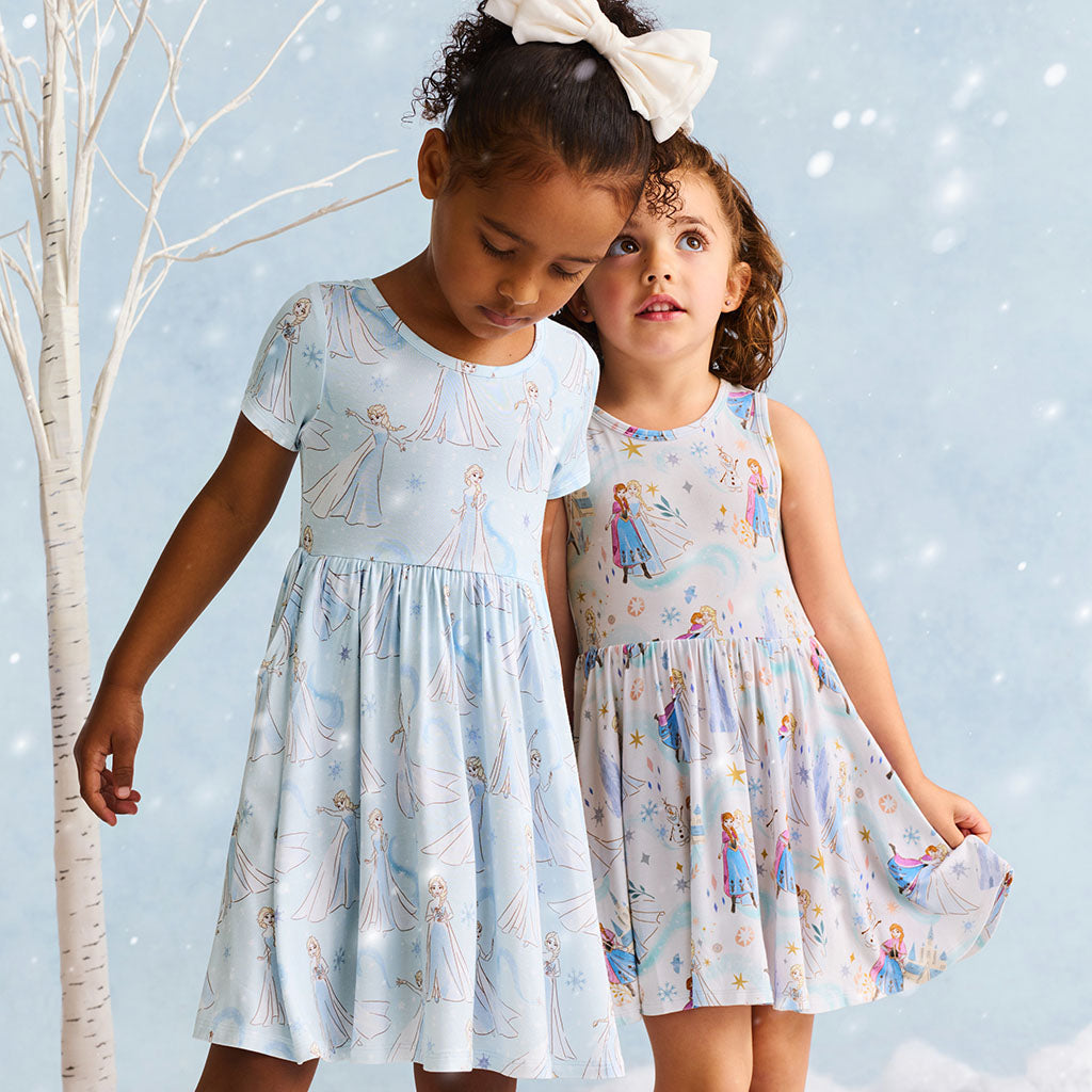 Disney Elsa & Anna Bow Back Twirl Dress