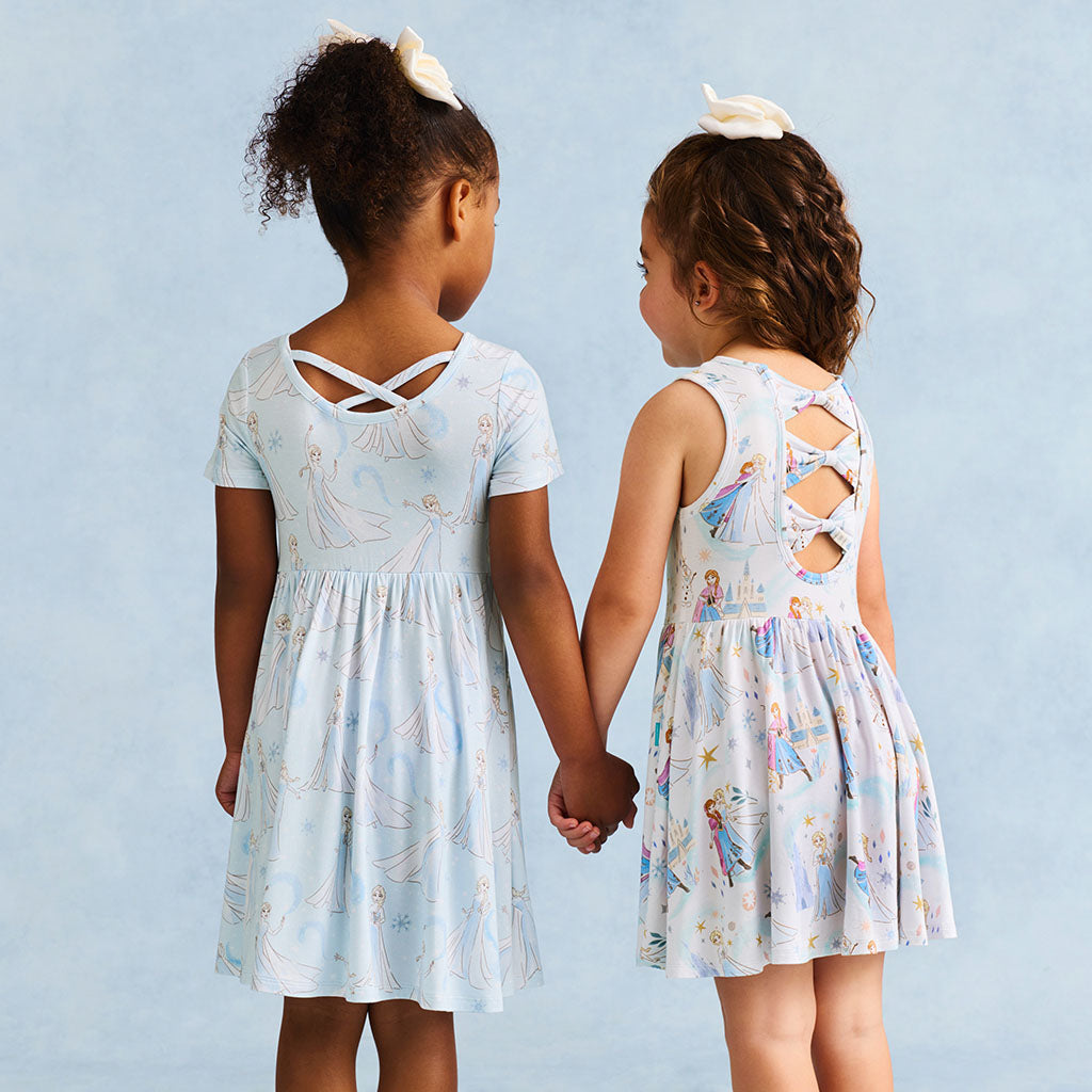 Disney Elsa & Anna Bow Back Twirl Dress
