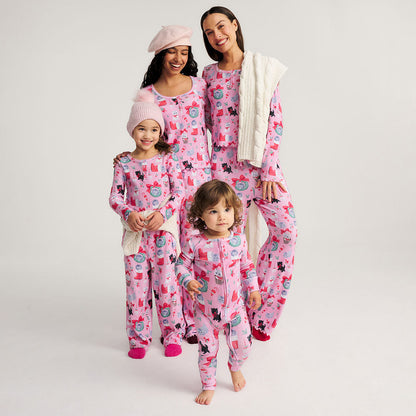 Meowy Christmas Women's Brushed Pointelle Pajama Set