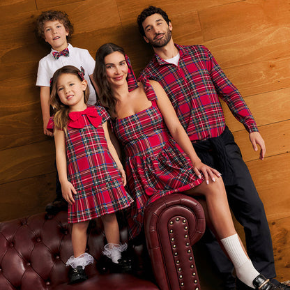 Red Tartan Plaid Women's Mini Dress