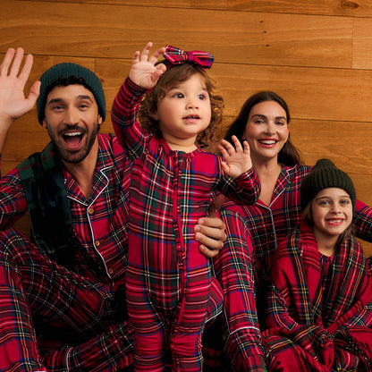 Red Tartan Plaid Men's Relaxed Pant Luxe Loungewear