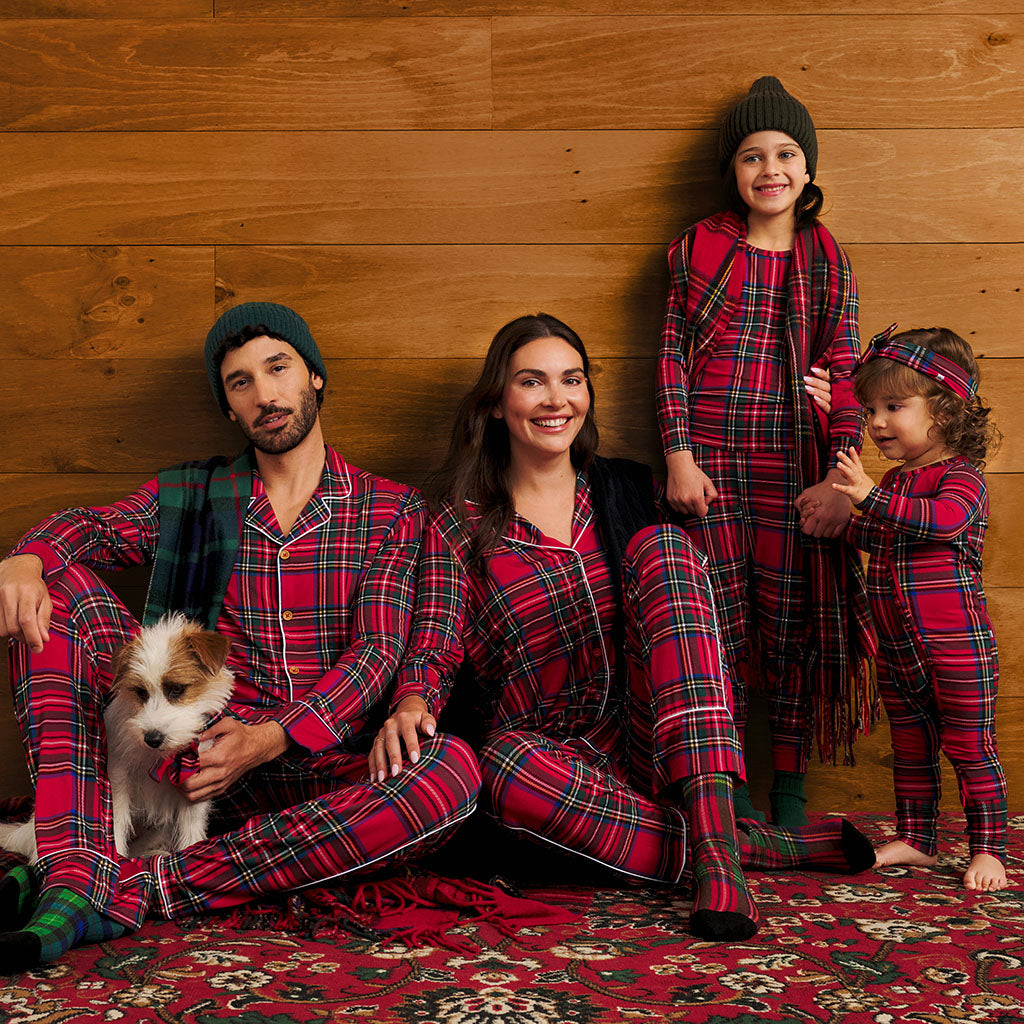 Red Tartan Plaid Men's Relaxed Pant Luxe Loungewear