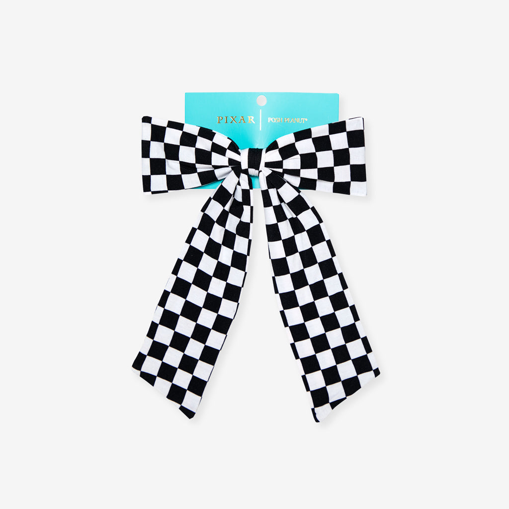 Racing Checker Luxe Bow Hair Clip