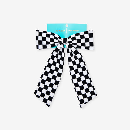 Racing Checker Luxe Bow Hair Clip