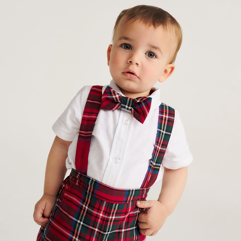 Red Tartan Plaid Luxe Bow Tie