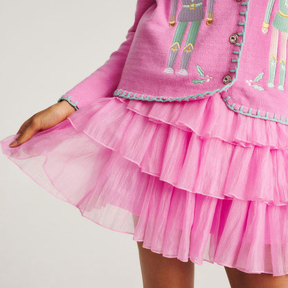 Cruisin' Pink Women's Chiffon Organza Tiered Skirt
