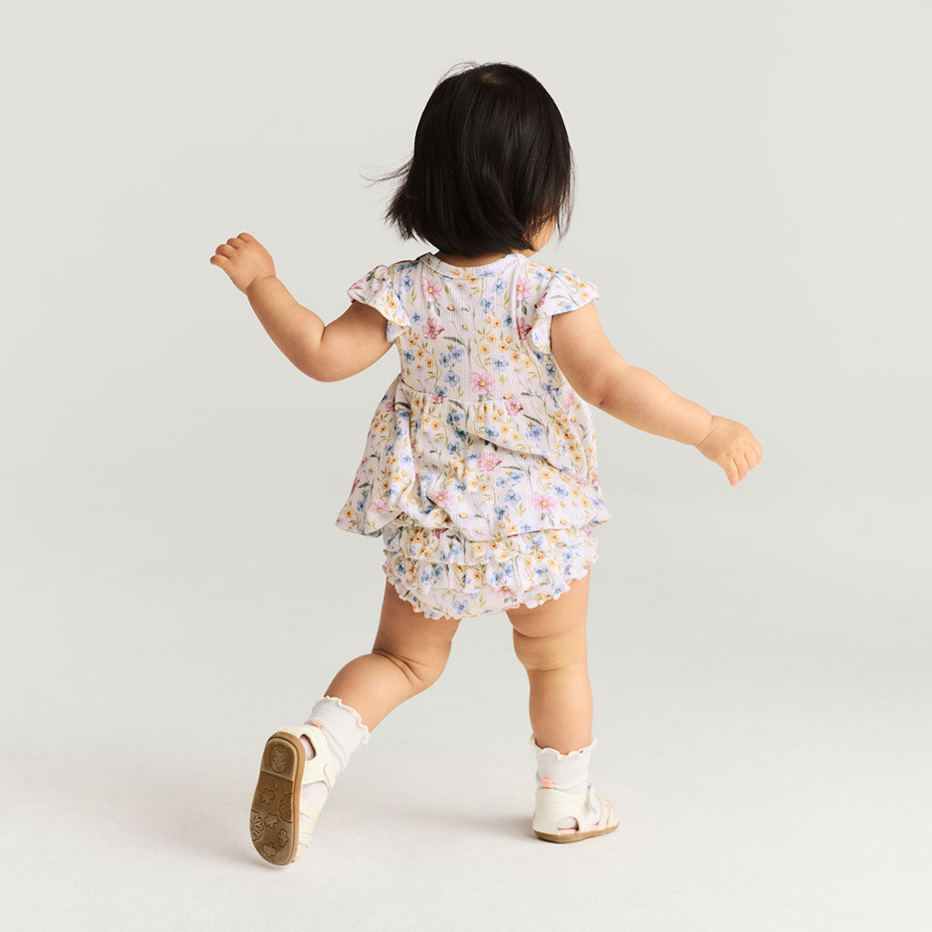 Hazel Pointelle Peplum Bummie Set
