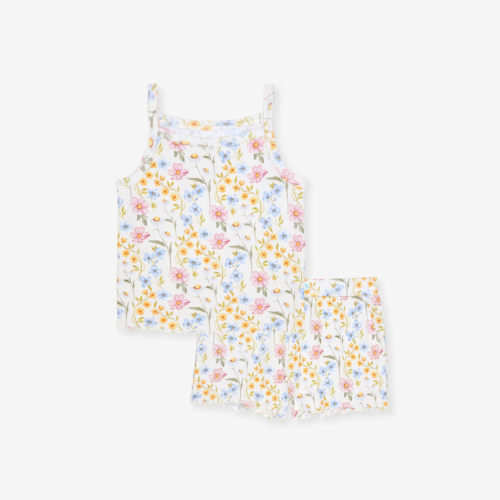 Hazel Pointelle Lettuce Edge Cami Short Set
