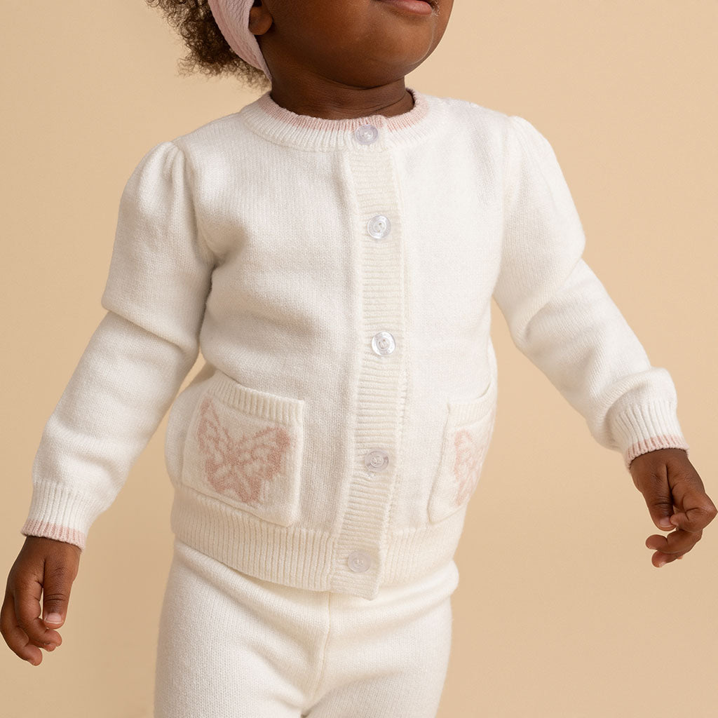 Ivory Butterfly Cardigan Legging Set