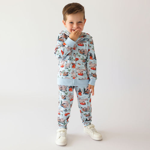 Disney Pixar Cars Rte 66 French Terry Hoodie Jogger Set