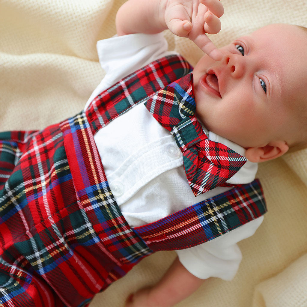 Red Tartan Plaid Luxe Bow Tie