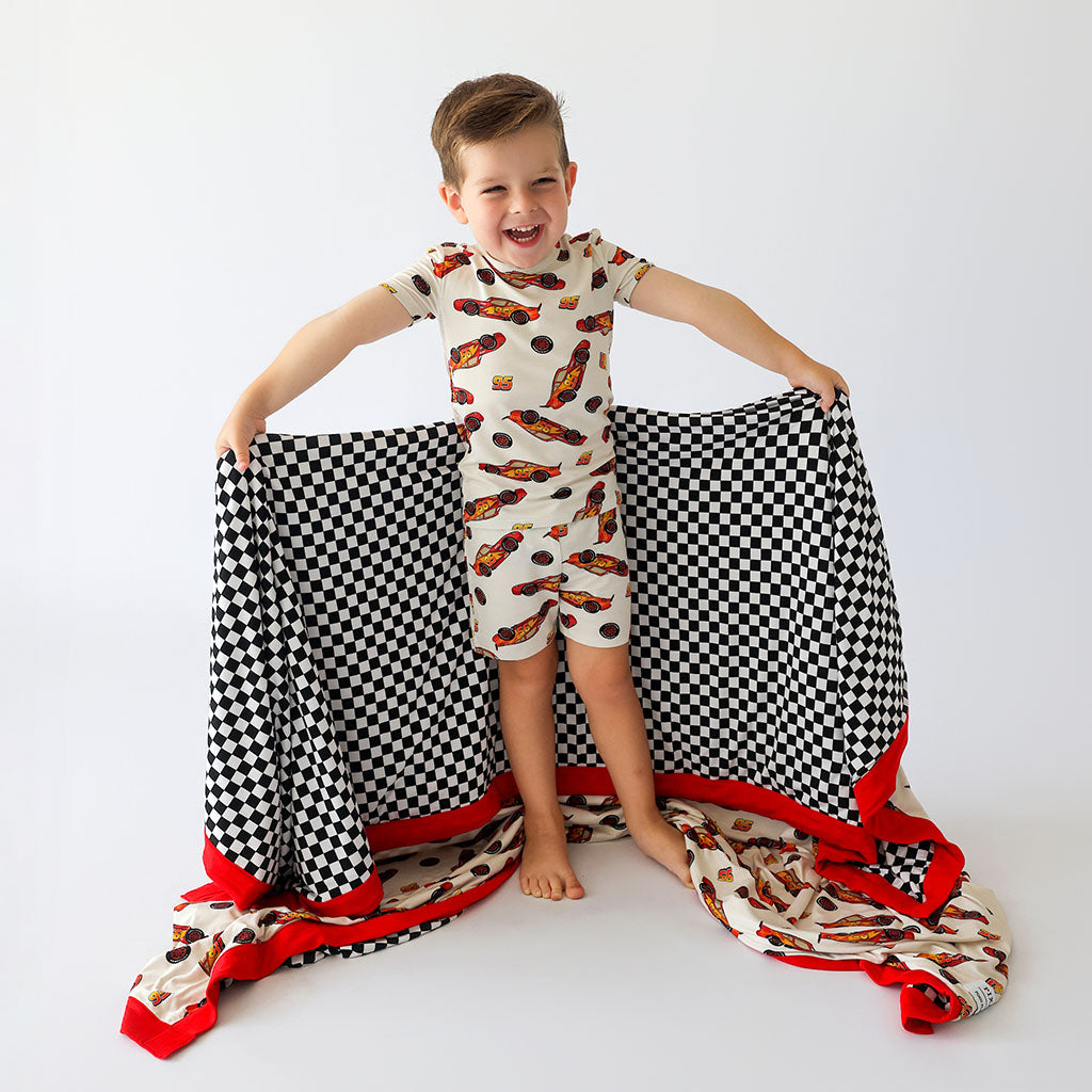 Disney Lightning McQueen Checker & Racing Checker Luxe Patoo® Blanket
