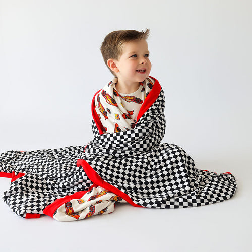 Disney Lightning McQueen Checker & Racing Checker Luxe Patoo® Blanket