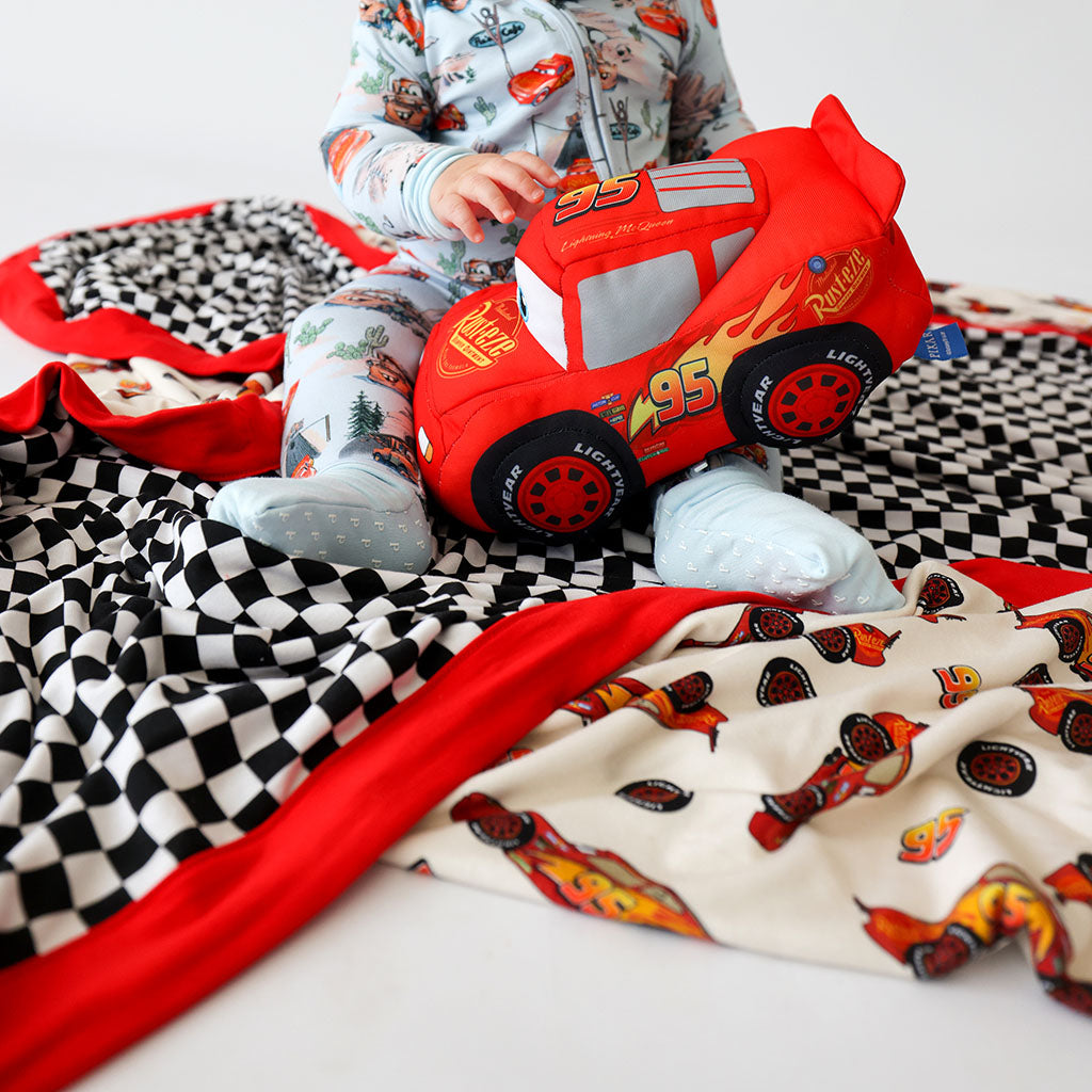 Disney Lightning McQueen Checker & Racing Checker Luxe Patoo® Blanket