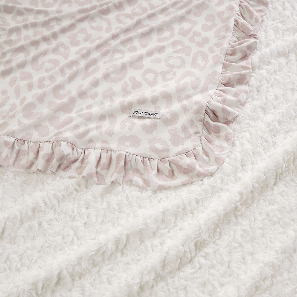 Laurel Leopard Minky Ruffled Luxe Patoo® Blanket