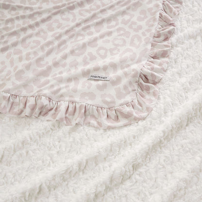 Laurel Leopard Minky Ruffled Luxe Patoo® Blanket