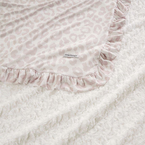 Laurel Leopard Minky Ruffled Luxe Patoo® Blanket