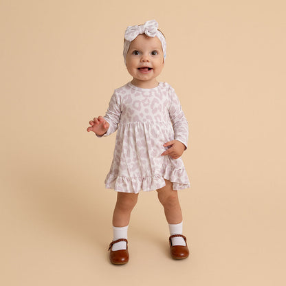 Laurel Leopard Ruffled Bodysuit Dress