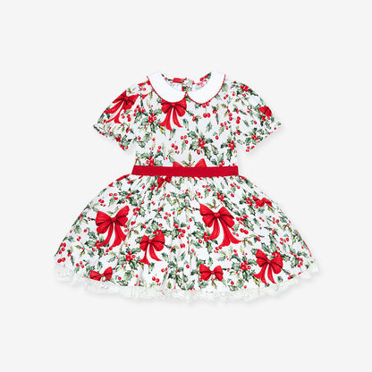 Happy Holly-days Ruffled Petticoat Bodysuit Dress