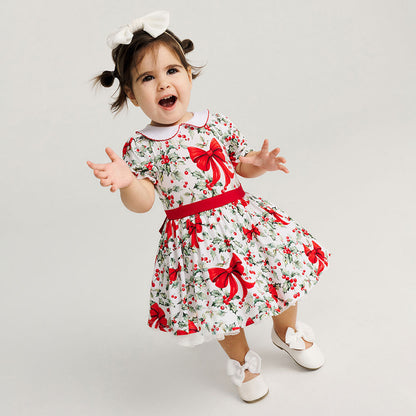 Happy Holly-days Ruffled Petticoat Bodysuit Dress