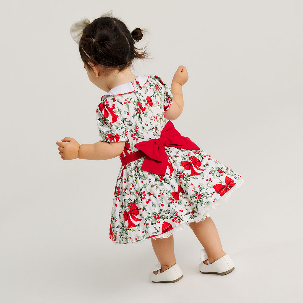 Happy Holly-days Ruffled Petticoat Bodysuit Dress