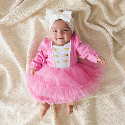 Sweet Nutcracker Velour Petticoat Bodysuit Dress