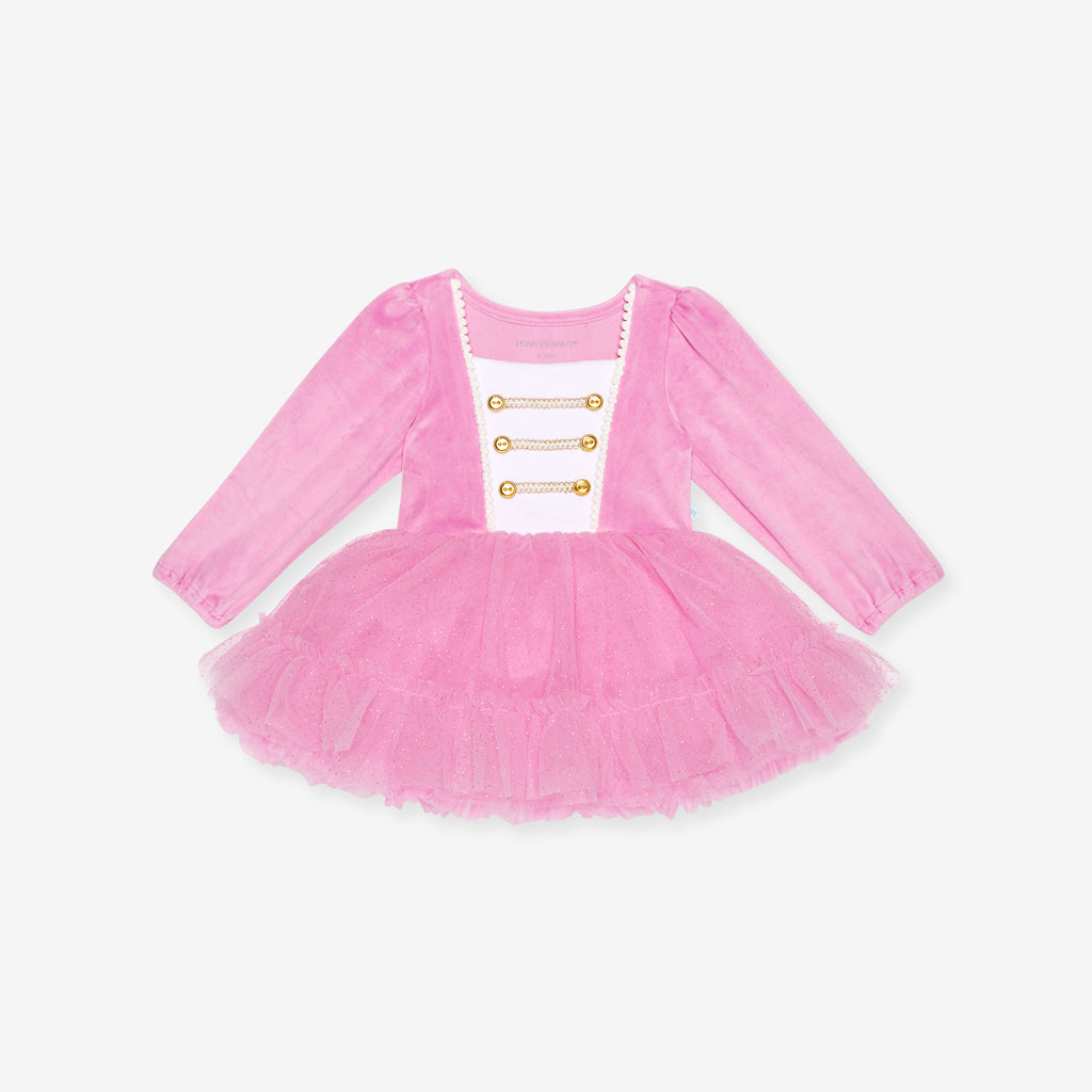 Sweet Nutcracker Velour Petticoat Bodysuit Dress