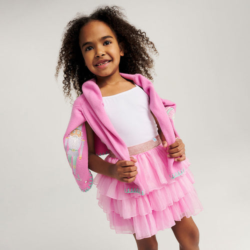 Cruisin' Pink Chiffon Organza Tiered Skirt