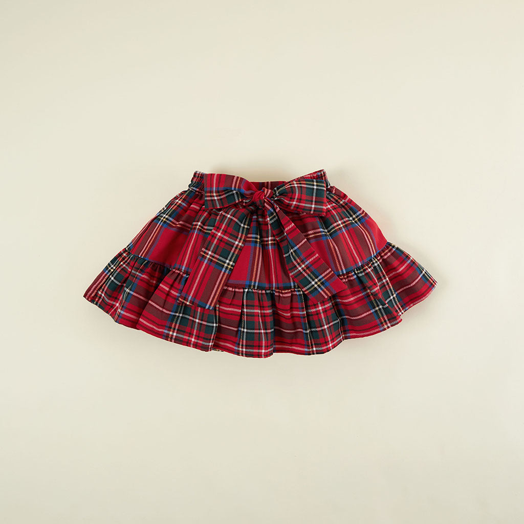 Red Tartan Plaid Tartan Petticoat Bow Skirt