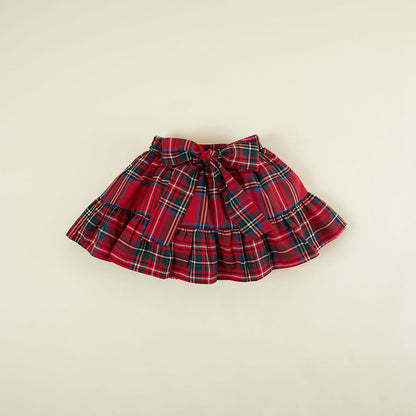 Red Tartan Plaid Tartan Petticoat Bow Skirt