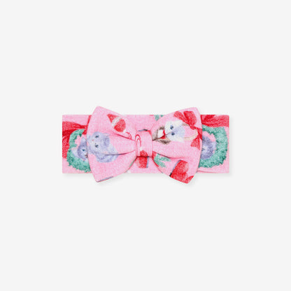 Meowy Christmas Brushed Pointelle Luxe Bow Headwrap