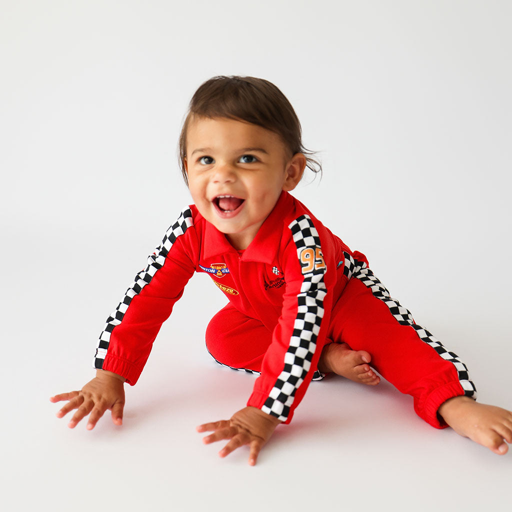 Disney Racing Red Fleece Racing Jumpsuit