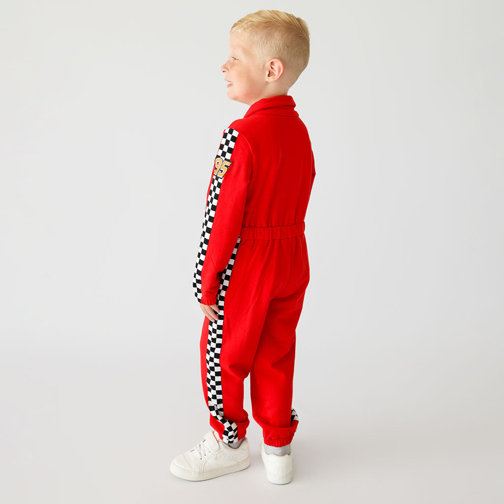Disney Racing Red Fleece Racing Jumpsuit