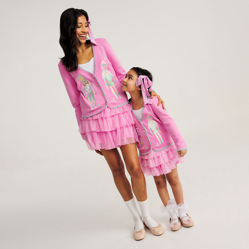 Cruisin' Pink Women's Chiffon Organza Tiered Skirt