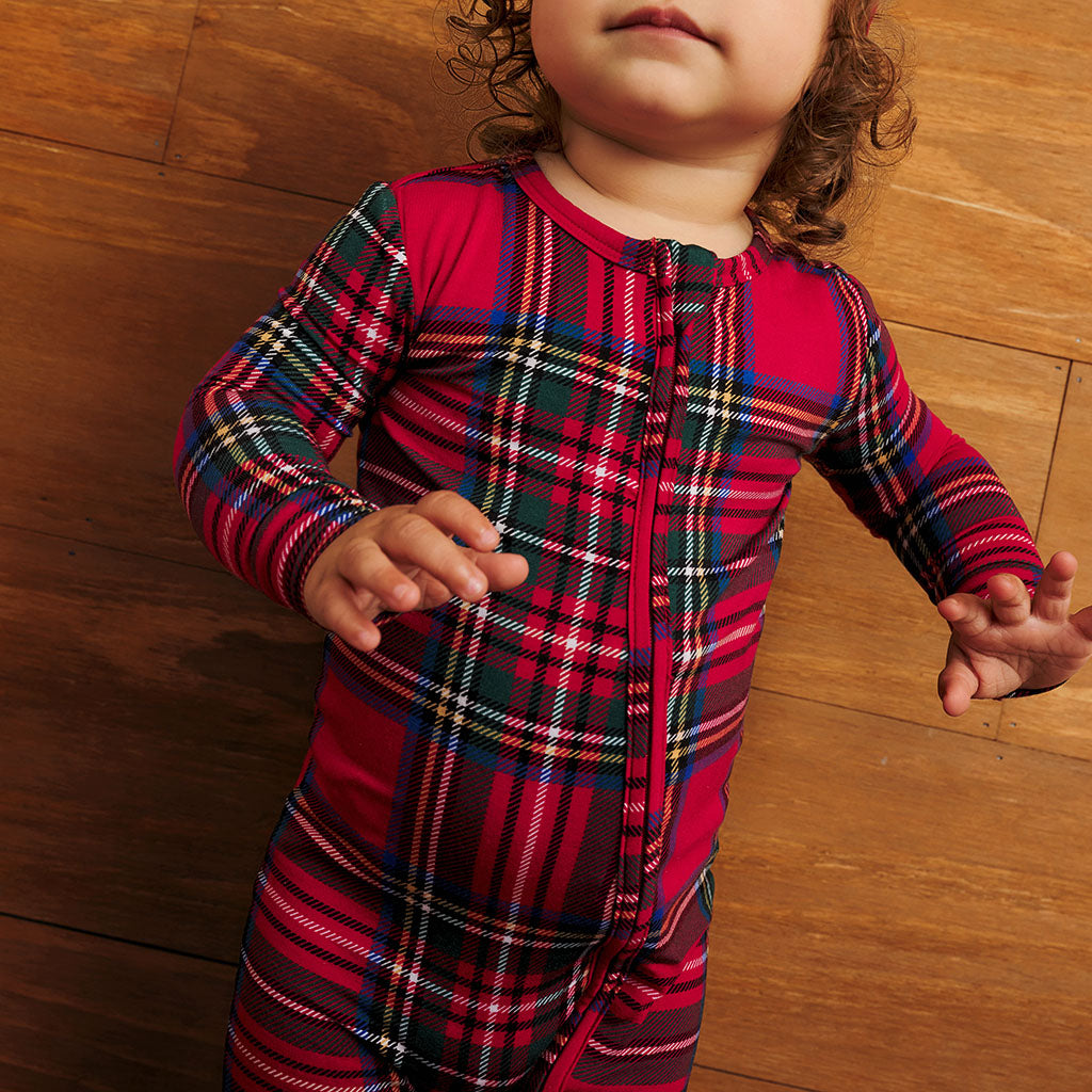 Red Tartan Plaid Convertible One Piece