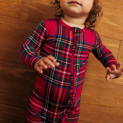 Red Tartan Plaid Convertible One Piece
