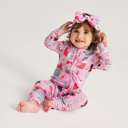 Meowy Christmas Brushed Pointelle Luxe Bow Headwrap